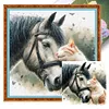 Horse And Cat-11CT Stamped Cross Stitch 40*40cm/15.75*15.75in tapestrymarket