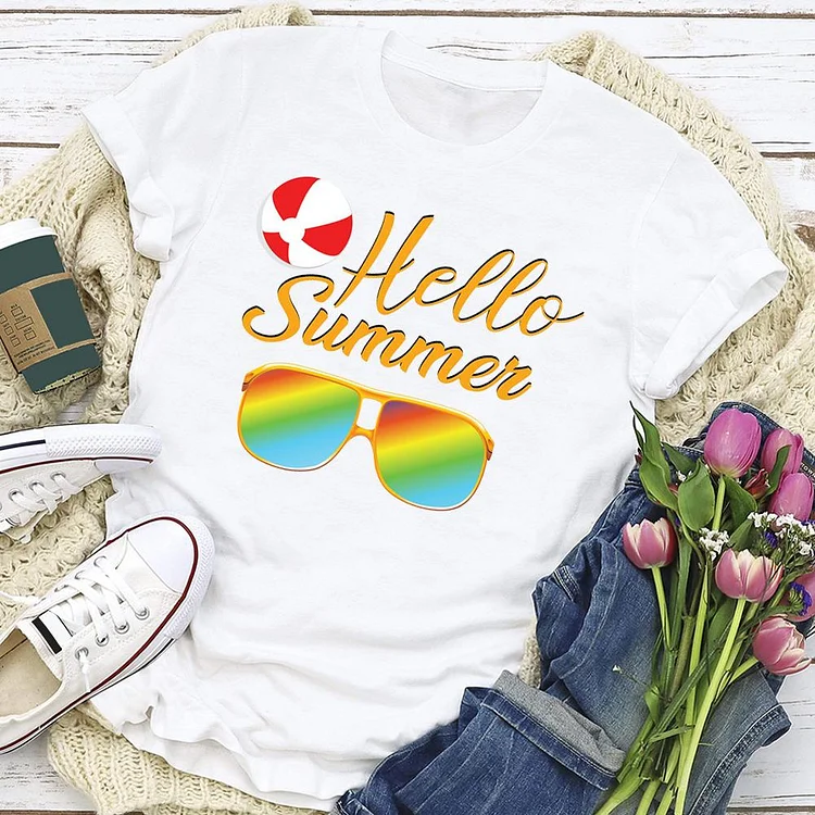 Summer colorful sunglasses T-shirt Tee -04127