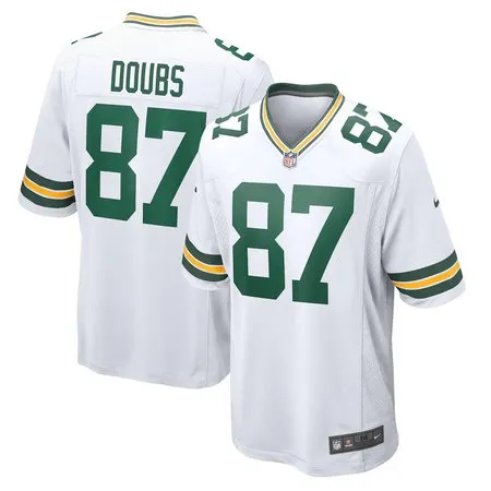 Youth Green Bay Packers #87 Romeo Doubs  White Game Player Jersey