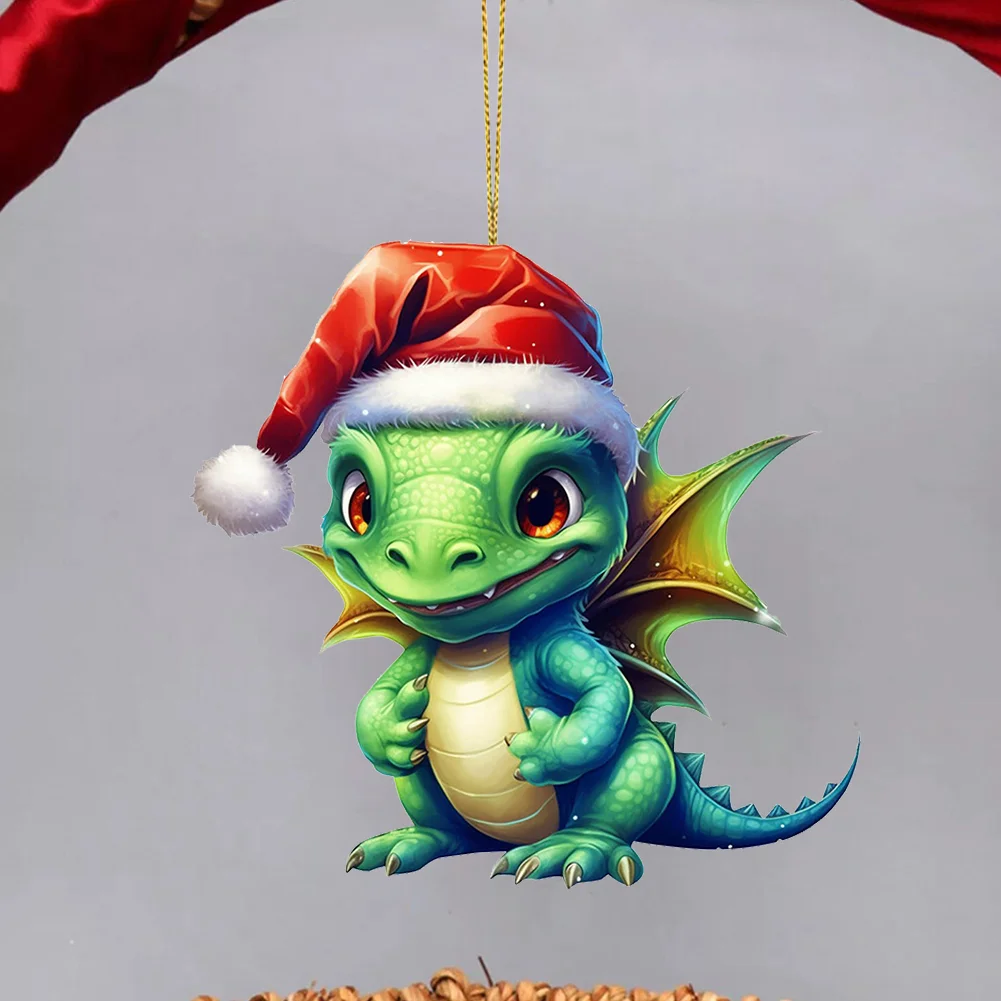 Statue Of Baby Dragon Acrylic Handmake Dinosaur Figurines Cartoon (Navy Blue)