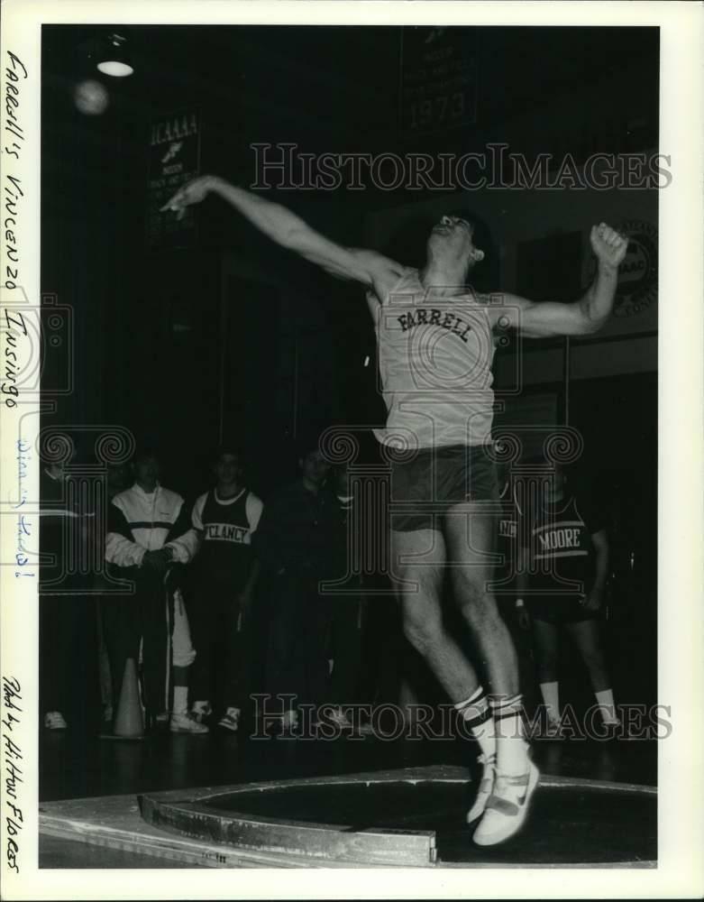 Press Photo Poster painting Vincenzo Insingo throws shotput for Farrell High School in New York