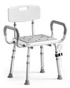 SOUNDFUSE Shower Chair for Inside  Shower with Arms and Back,  400 lbs Height Adjustable Shower Chair for Elderly and Disabled with Enhanced Non-Slip Feet, Heavy Duty Shower Seat.