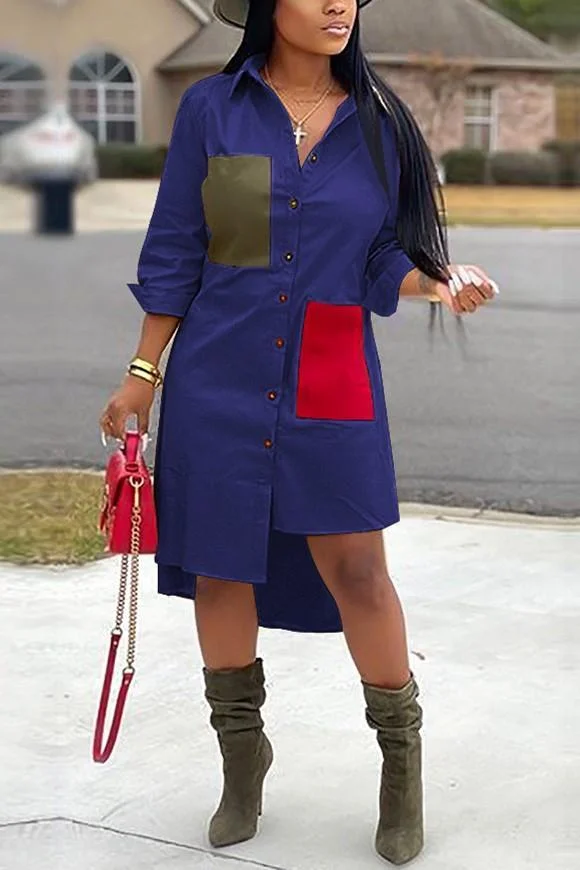 Fashion Irregular Shirt Dress