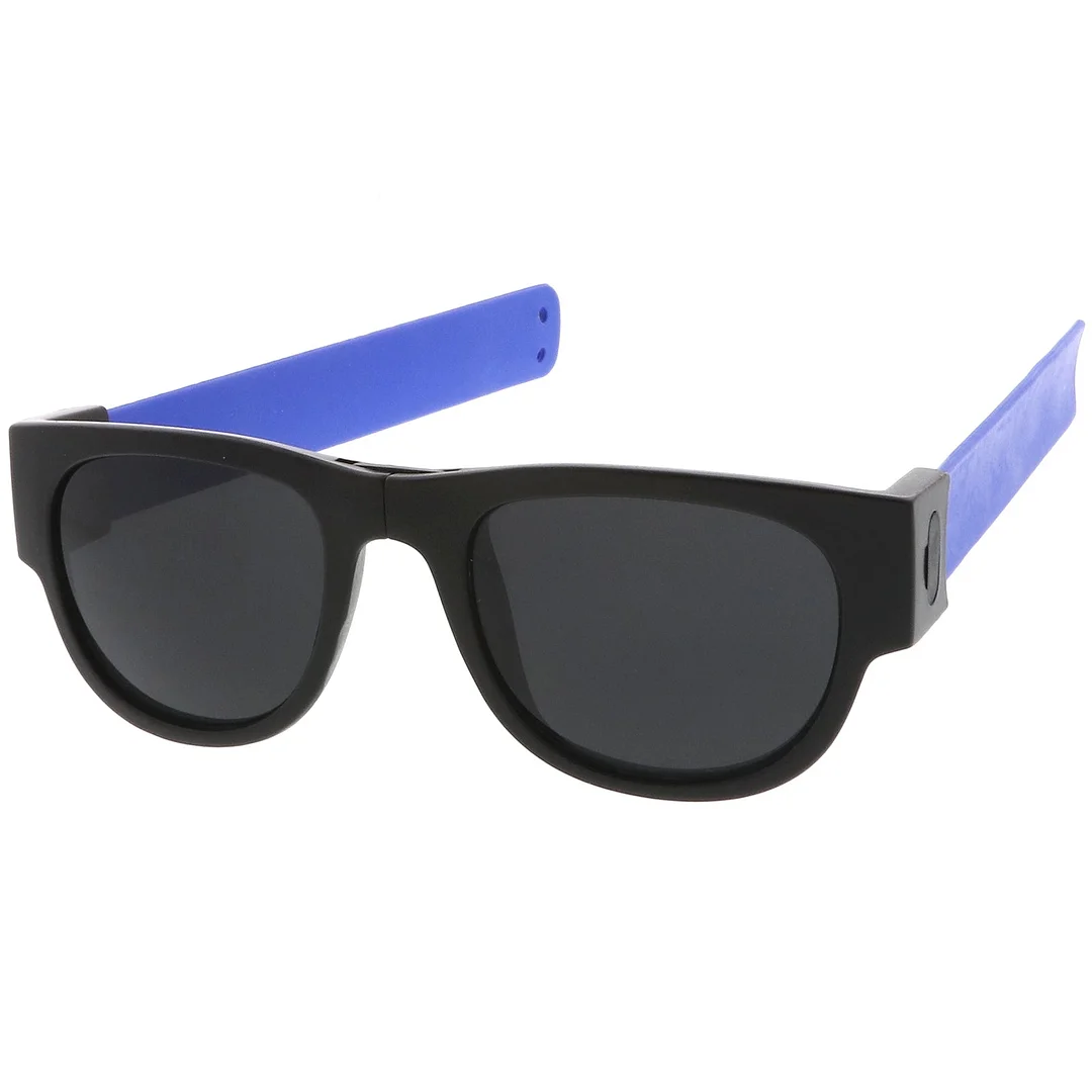 Portable Rubber Snap Arms Square Lens Foldable Horn Rimmed glasses 53mm