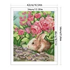 >SALE<Full Embroidery Cotton Thread 11CT Printed Fragrant Rabbit Cross Stitch 42x52cm
