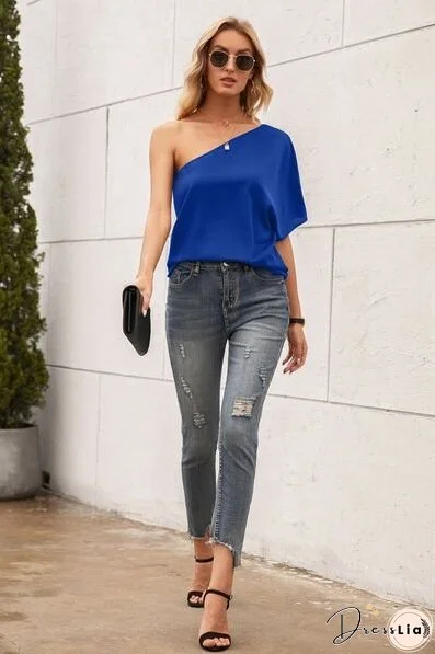 Single Shoulder Half Sleeve T-Shirt