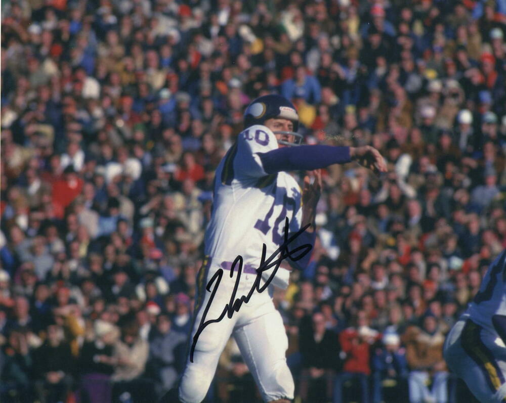 FRAN TARKENTON SIGNED AUTOGRAPH 8x10 Photo Poster painting - MINNESOTA VIKINGS, NFL MVP RARE!