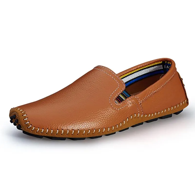 Mens Designer Shoes Real Leather Mens Brand Shoe Spring Summer Breath Leather Luxury Driving Shoes Slip On Casual Male Loafers