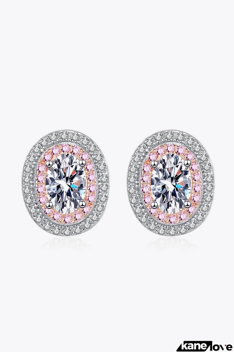 Platinum-Plated Moissanite Stud Earrings