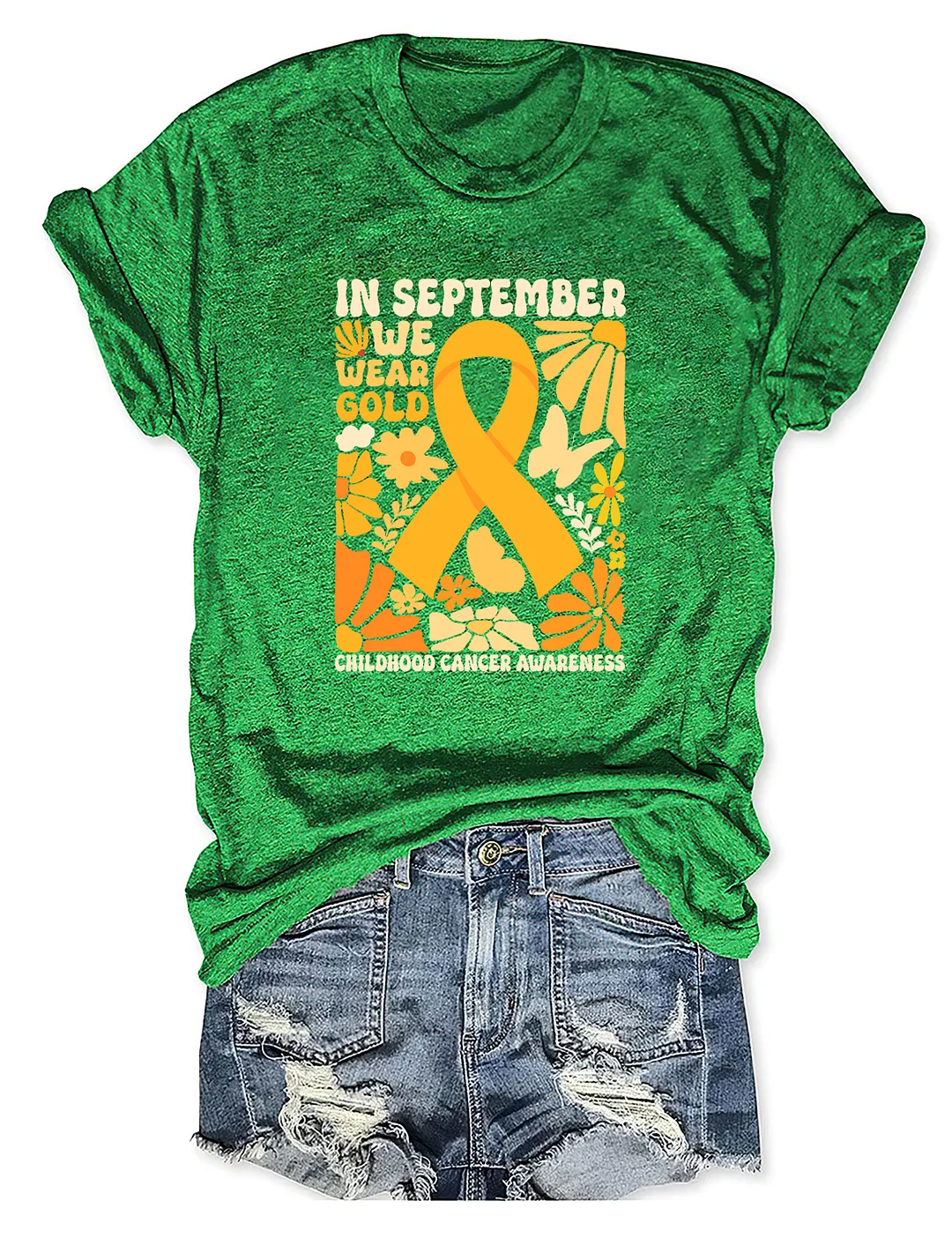 In September We wear Gold Childhood Cancer Awareness T-shirt