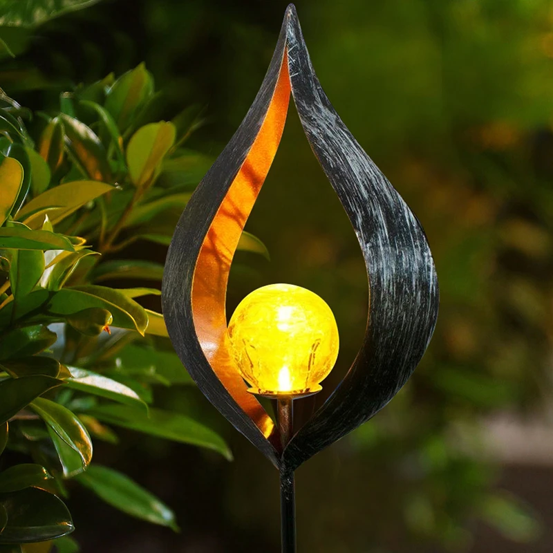 Garden Solar LED Crackle Waterproof Light