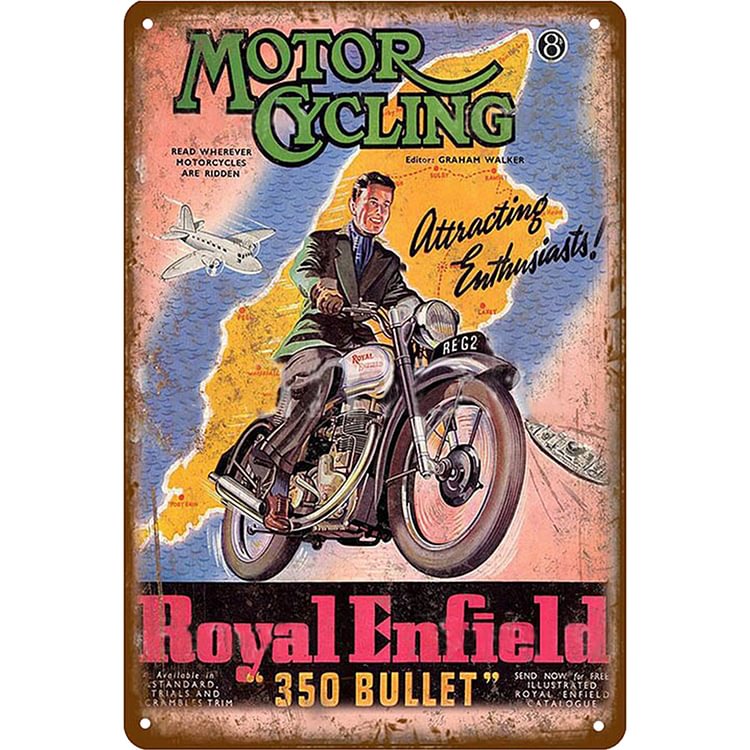Motos Royal Enfield - Enseigne Vintage Métallique/Enseignes en bois - 20*30cm/30*40cm