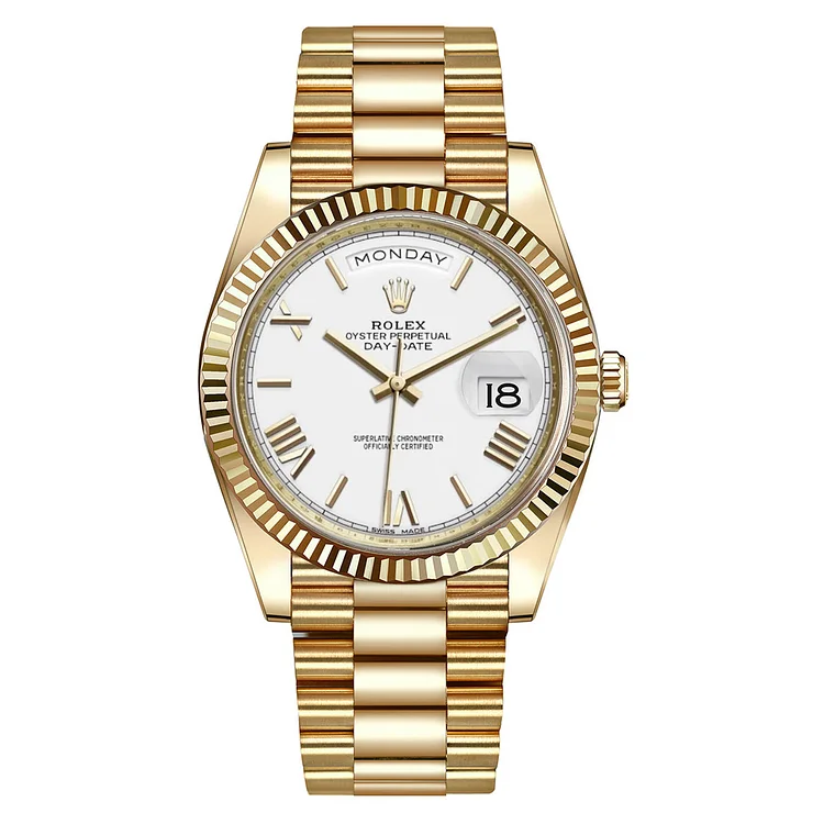ROLEX 228238 DAY-DATE 40MM PRESIDENT 18K YELLOW GOLD SILVER ROMAN DIAL