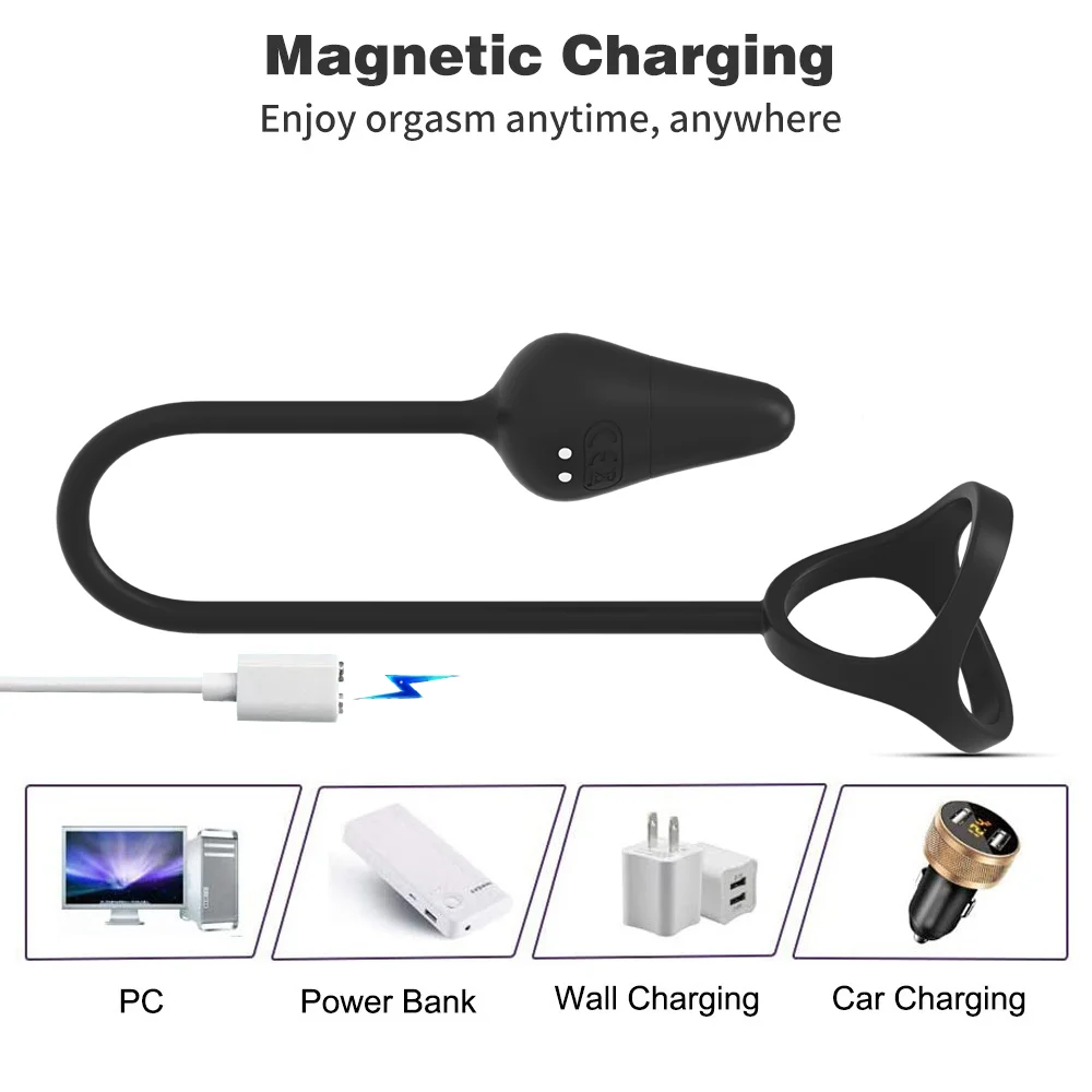 Vibrating Male Prostate Massager Anal Vibrator With Delay Ejaculation Penis Ring