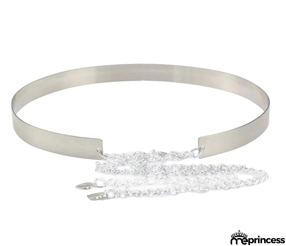 Women's Metal Link Chain Multi Layer Waistband Casual Belts