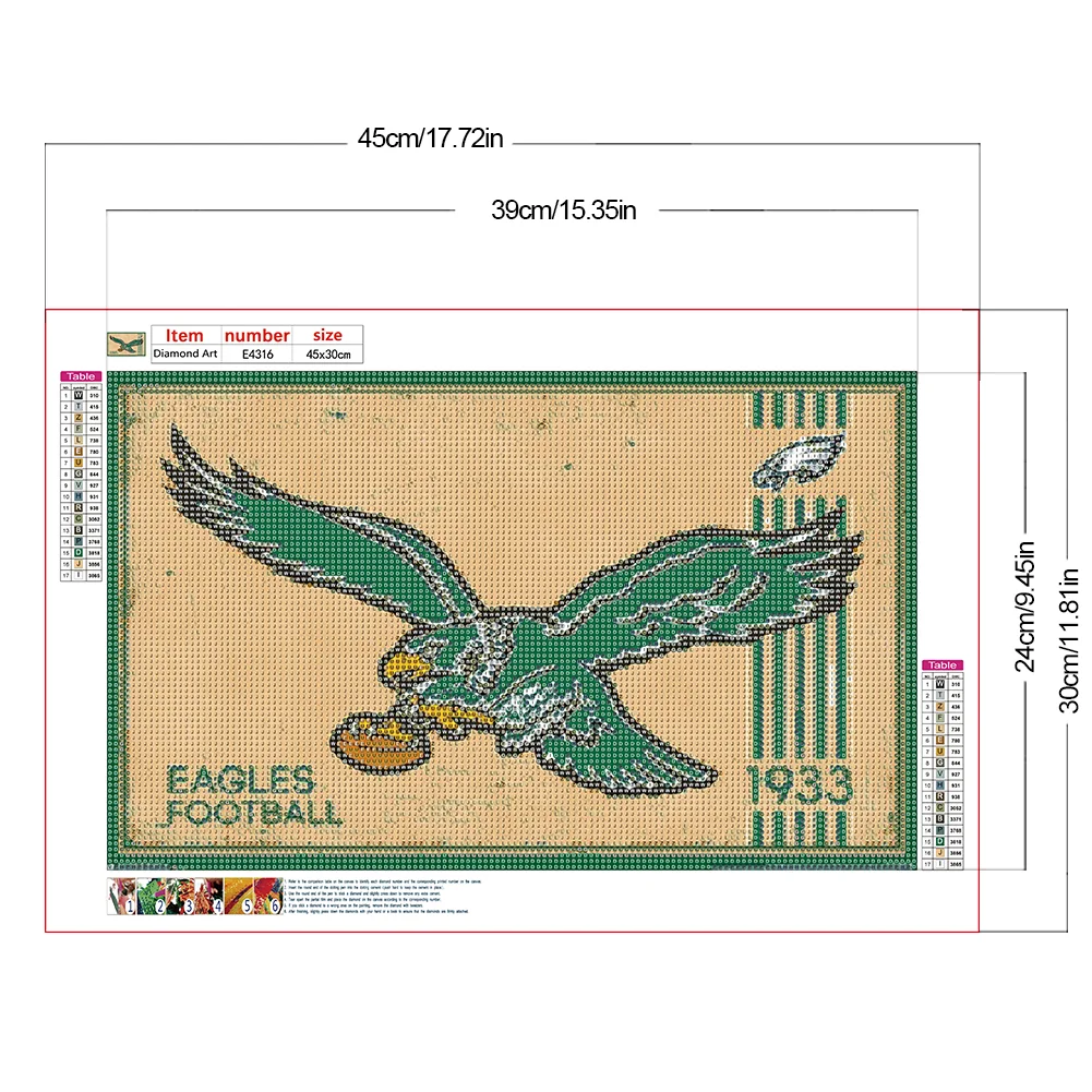 Diamond Painting - Full Round Drill - Philadelphia Eagles(Canvas|45*30cm)