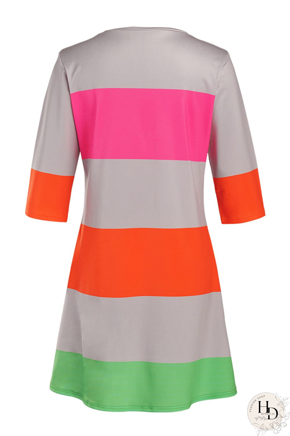 Colorful Fashion Casual Striped Printed Loose Dress