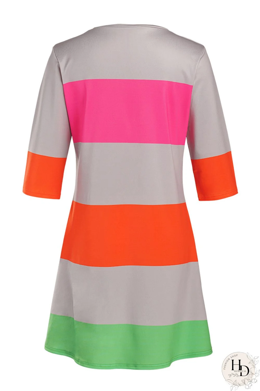 Colorful Fashion Casual Striped Printed Loose Dress
