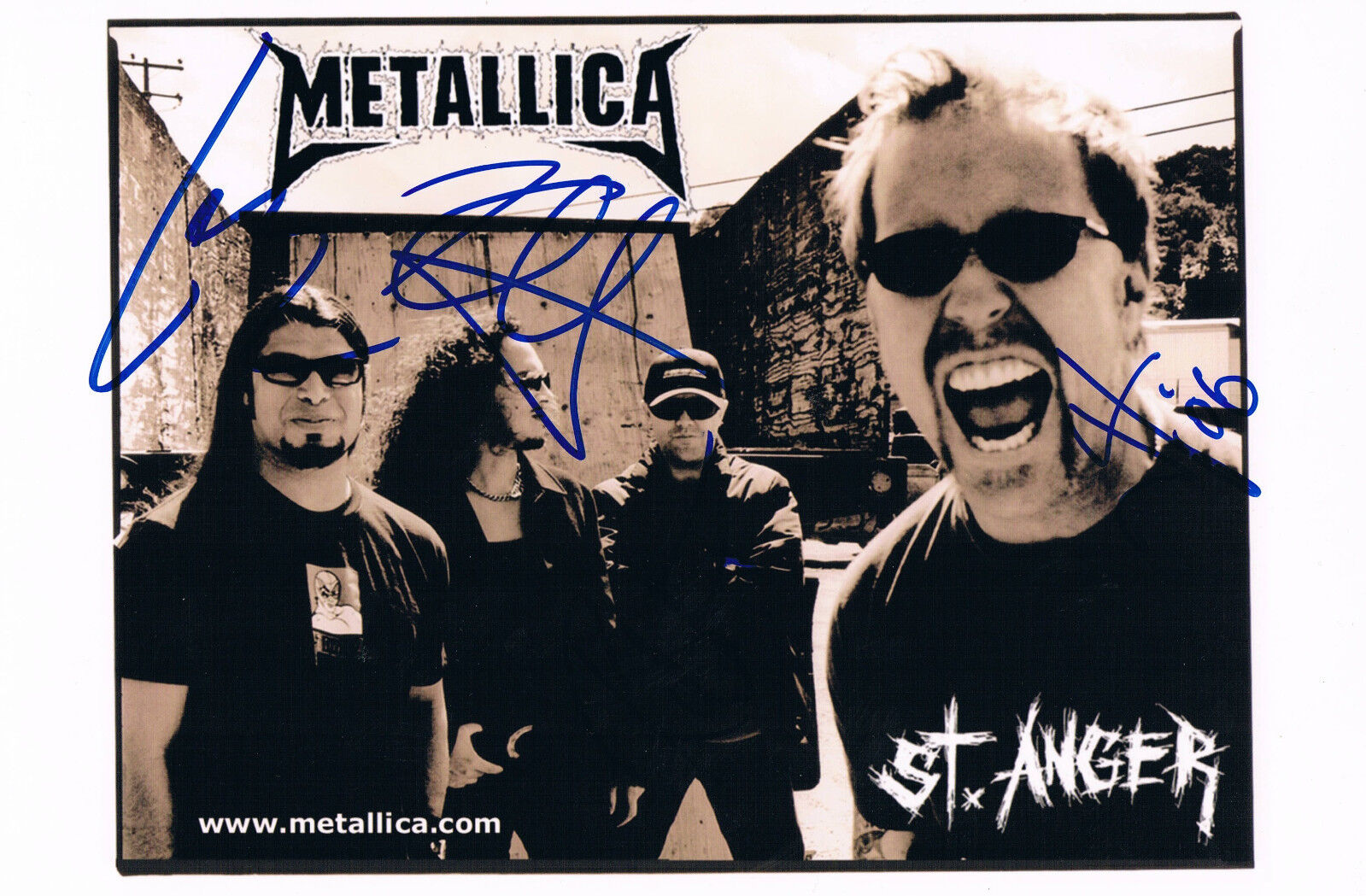 Metallica genuine autograph 7.5x10.5