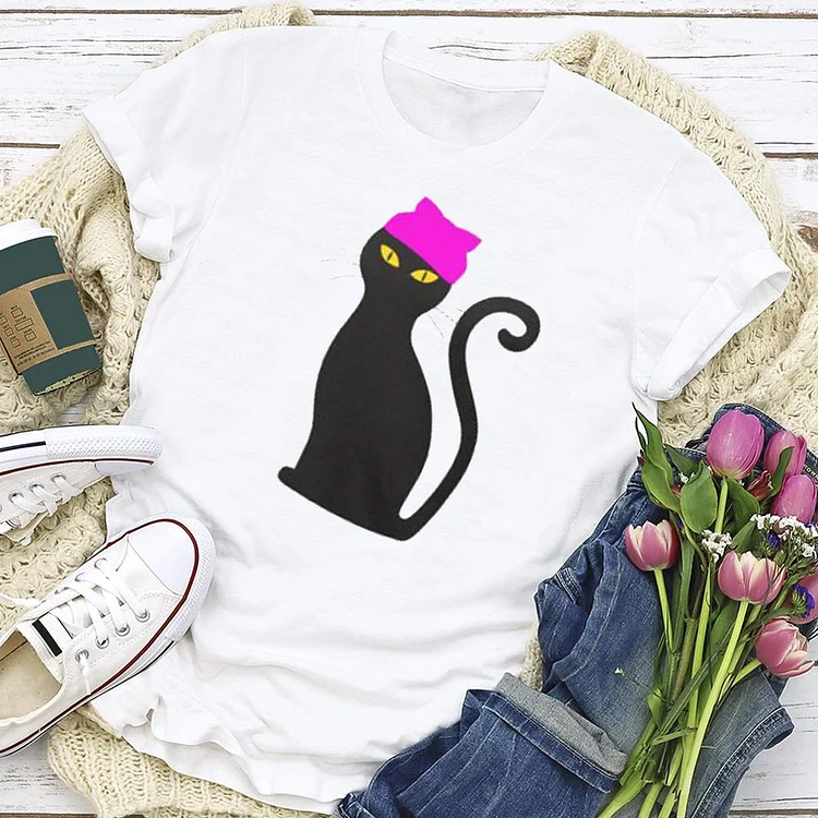 Pussy Hat Cat  T-shirt Tee - 01398-Annaletters