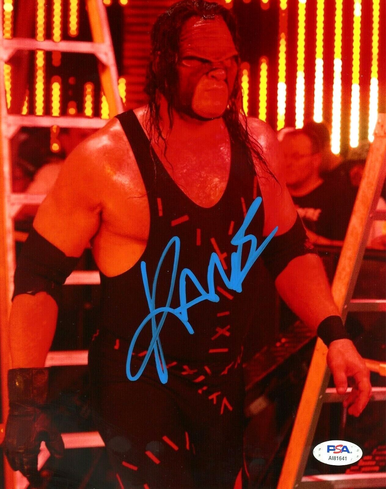 WWE KANE HAND SIGNED AUTOGRAPHED 8X10 Photo Poster painting WITH PROOF AND PSA DNA COA 11 RARE