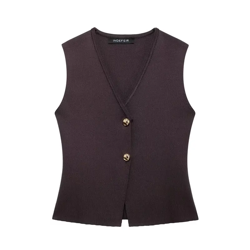 Women 2 Piece Suit Casual Fashion Knitted V-Neck Sleeveless Vest Woman Elegant Loose High Waist Hem Folds Skirts Set