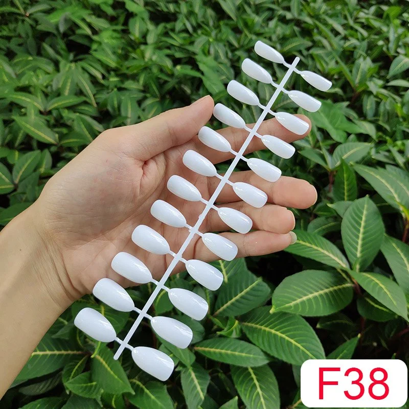 10 Sets Almond Shape False Nail Tips In Same Color 24 Pieces/Set 10 Sizes Press on Fake Nails DIY Manicure Finger Nail Tips-Nail Inspo