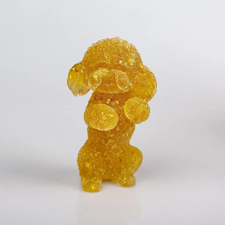 Cute Crystal Teddy Dogs Gemstone Decoration-Citrine