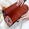 (US Local)DIY Mandala Diamond Art Wooden Coin Pouch with Chain 5D Diamond Painting Purse