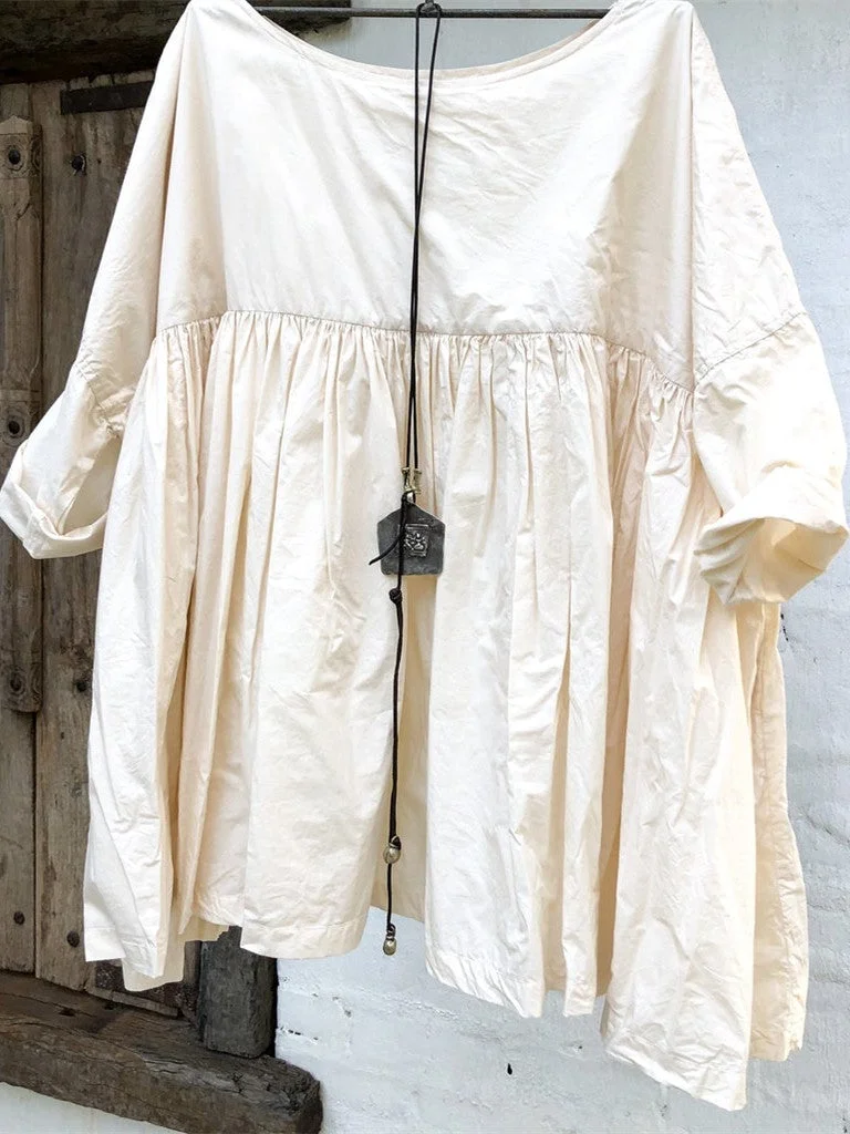 Solid Color All-match Mid-length Sleeve Loose Top