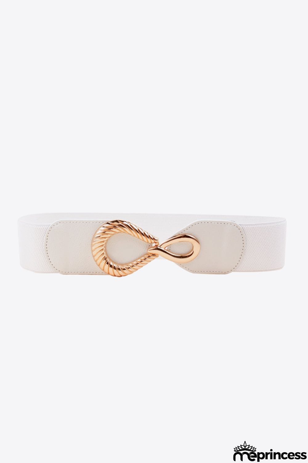 Ribbed Alloy Buckle Elastic Belt