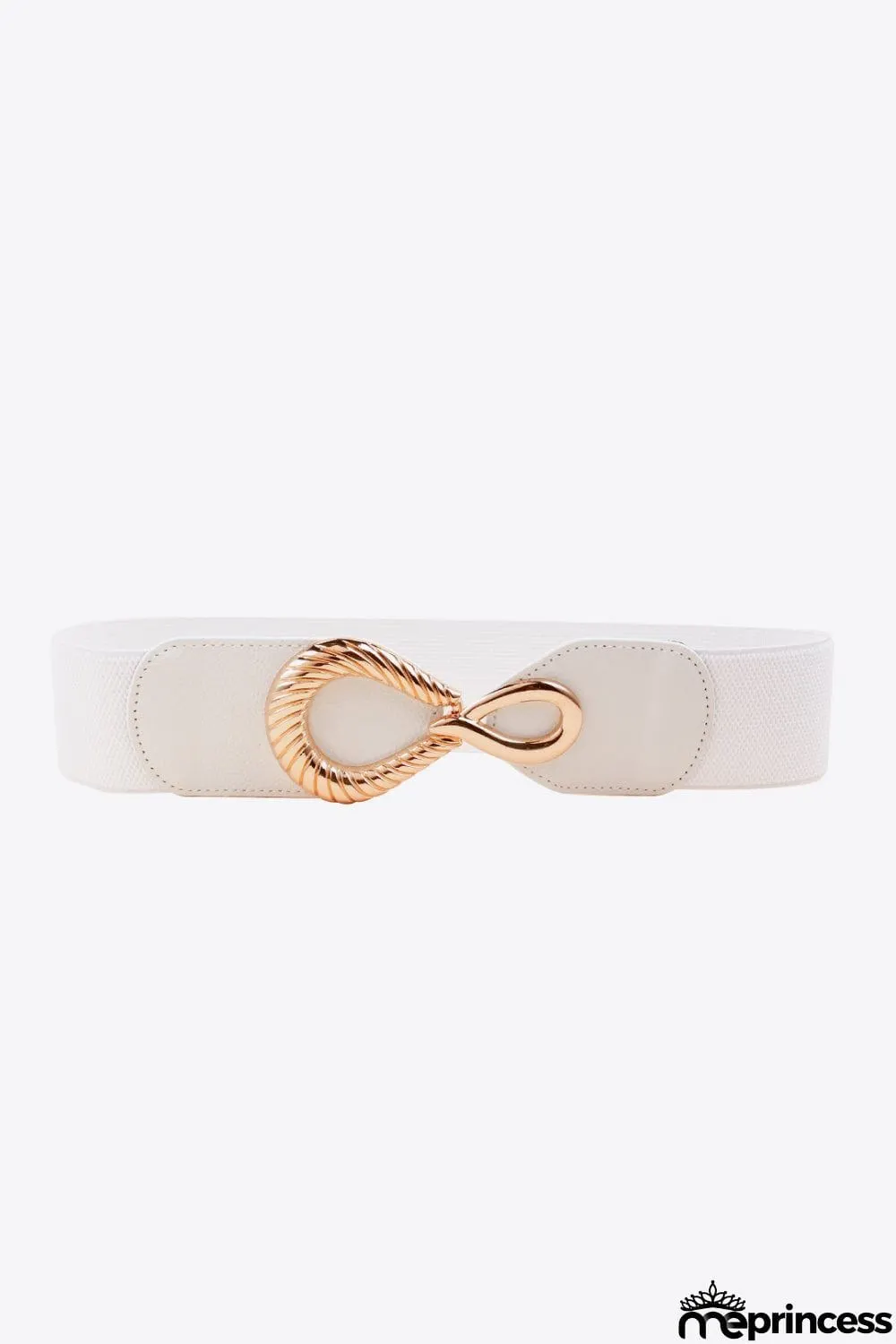 Ribbed Alloy Buckle Elastic Belt