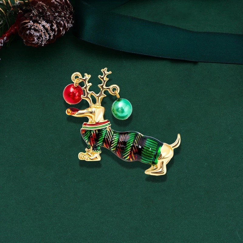 Vintage Style Pin Santa Claus Elk Alloy Unisex Brooches