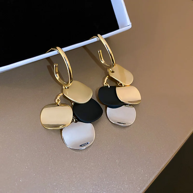 Metal Sequin Hoop Earrings