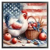 American Flag And Hen-11CT Stamped Cross Stitch 40*40cm/15.75*15.75in