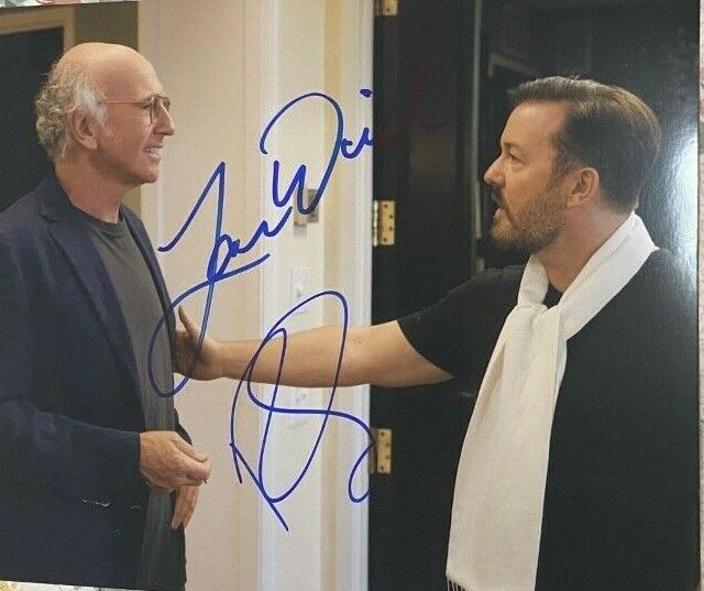 Larry David Ricky Gervais signed autographed 8x10 Photo Poster painting Curb Your Enthusiasm