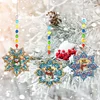 3Pcs Winter Christmas Diamond Painting Suncatcher Hanging Pendant