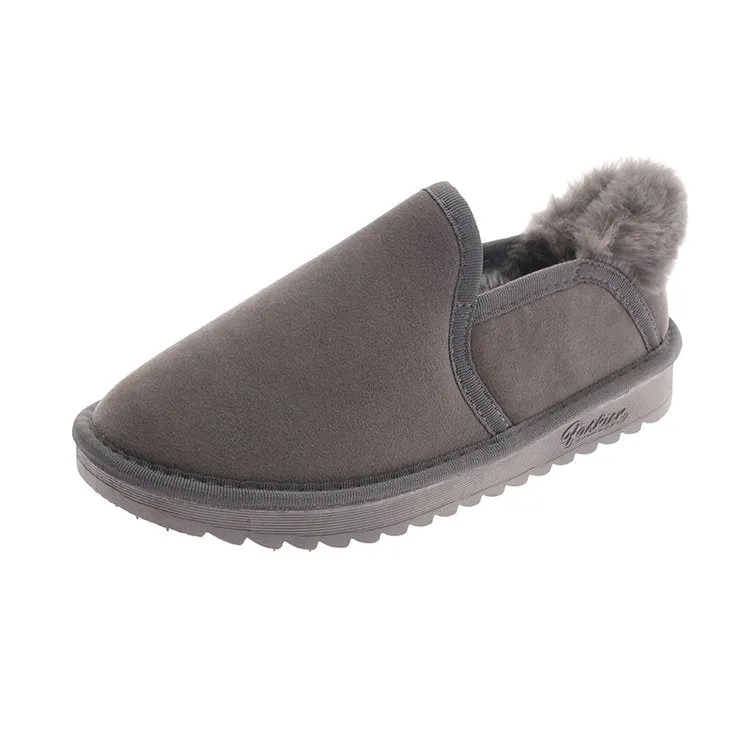 2021 winter women's warmth and velvet cotton shoes casual sets of feet plush shoes thick-soled bread shoes large size snow boots