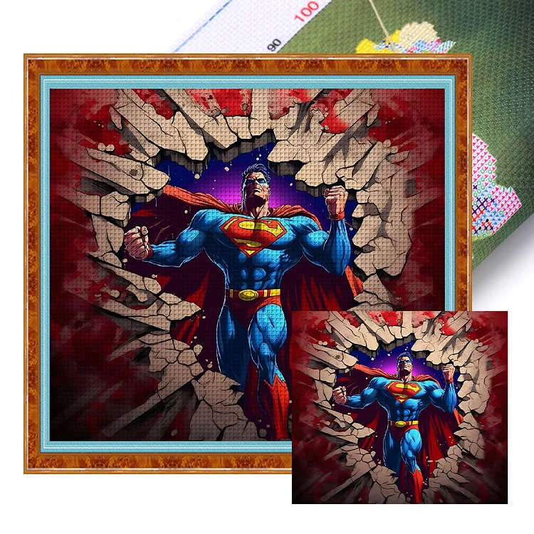 Dc Superman 11CT (50*45CM) Stamped Cross Stitch gbfke