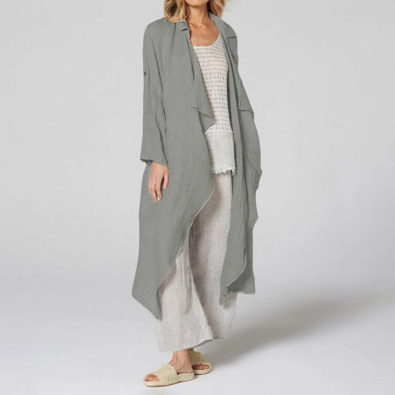 Vintage Women Kimono  Celmia  Casual Long Sleeve Blouses Female Loose Beach Long Cardigan Solid Autumn Shirts  Tops