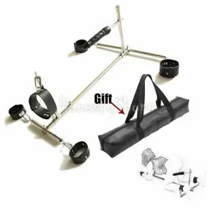 pornhint Pornhint Stainless Steel Spreader BarLeather Hand Ankle Cuffs Neck Collar Chastity Device