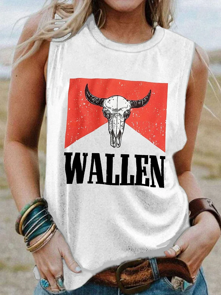 Women's Wallen Trendy Print Sleeveless T-Shirt