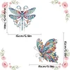 (US Local)2pcs Dragonfly Butterfly DIY Diamond Art Pendant Wall Decor for Home