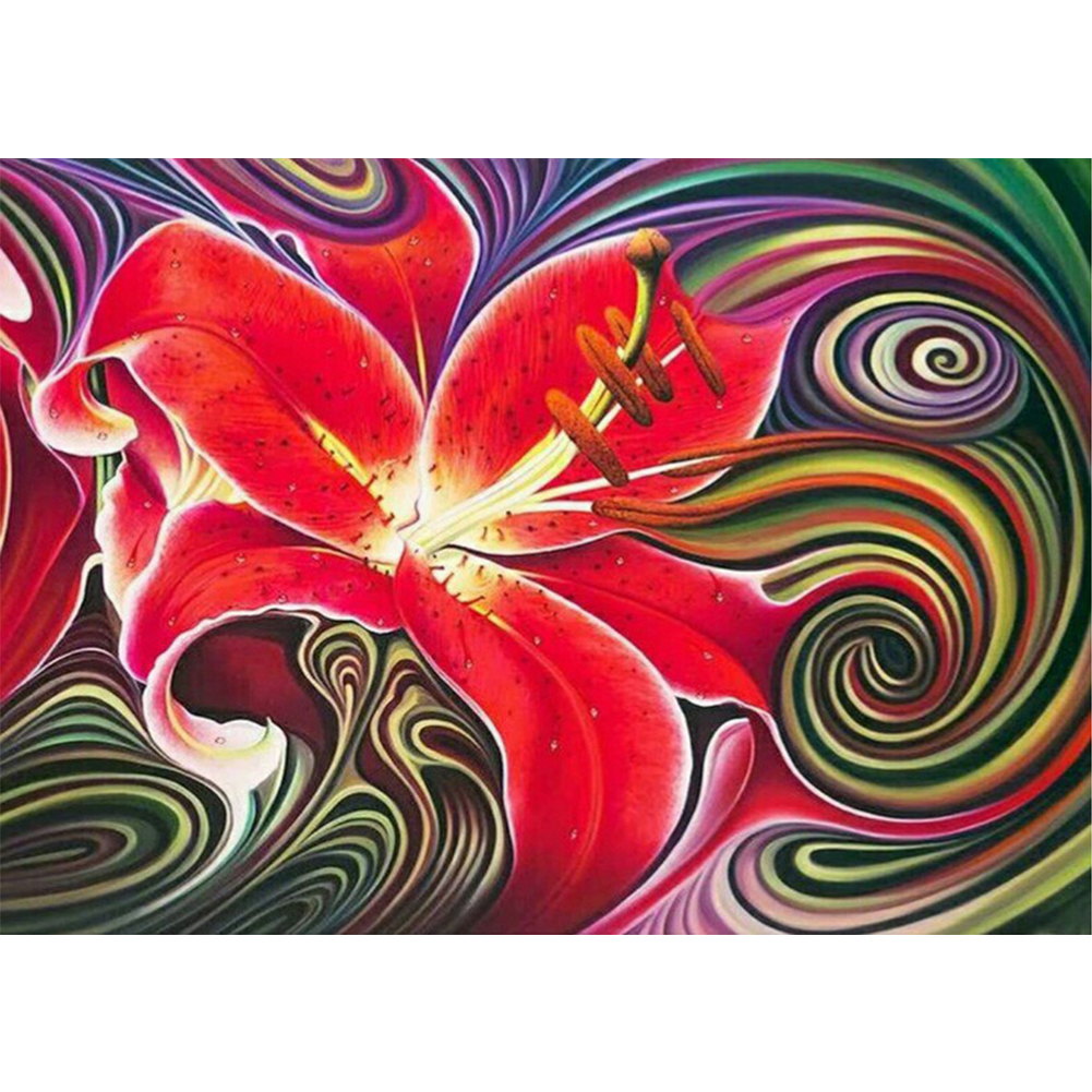 

25*35CM - Round Drill Diamond Painting - Fantasy Flower, 501 Original