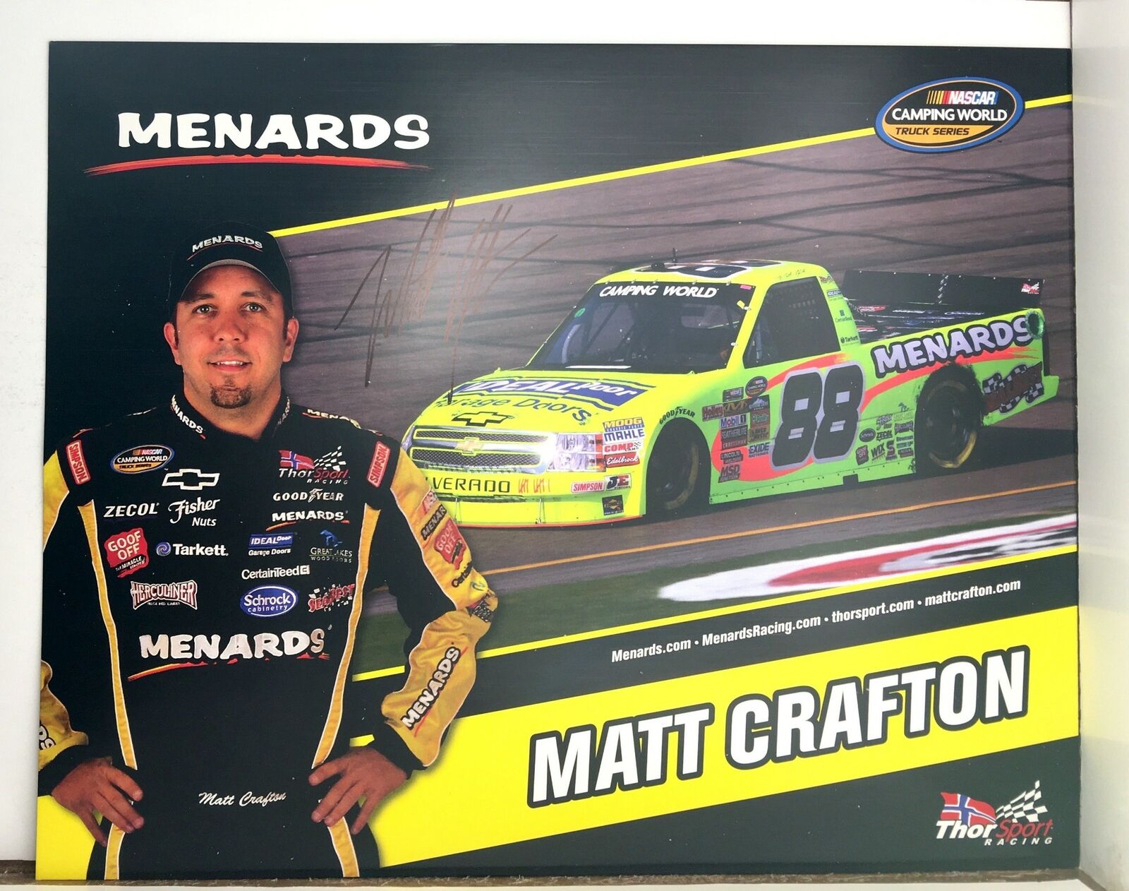 Matt Crafton Signed 8x10 Photo Poster painting Promo Hero Card Postcard NASCAR  SHIP Auto