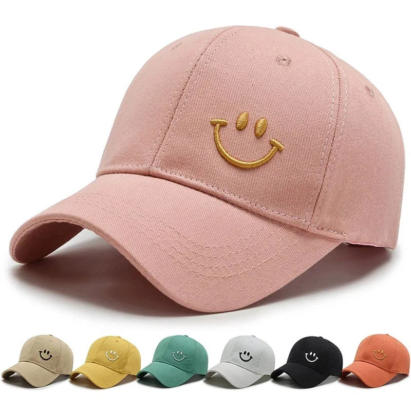 Smile Embroidered Casual Hat with Adjustable Back Buckle