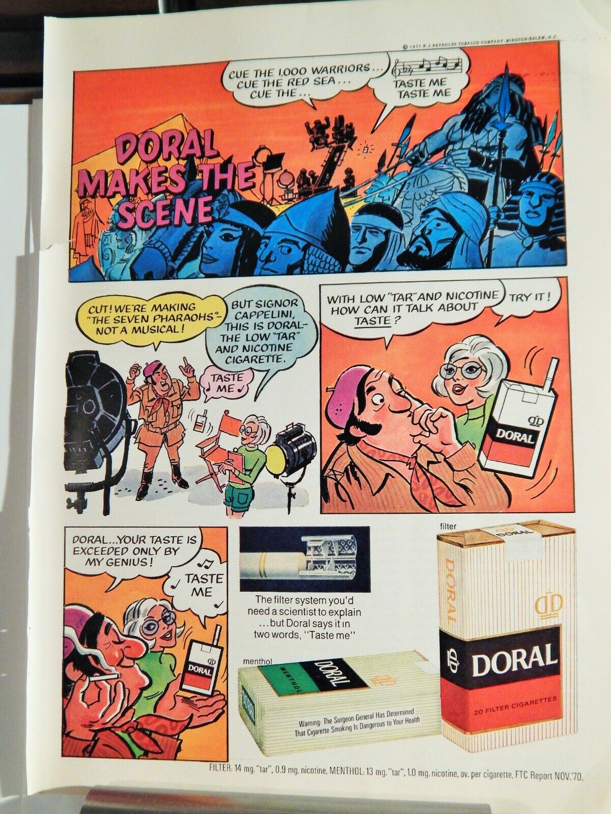 DORAL FILTER CIGARETTES 1971 VINTAGE Photo Poster painting AD, RARE SOUGHT EPHEMERA