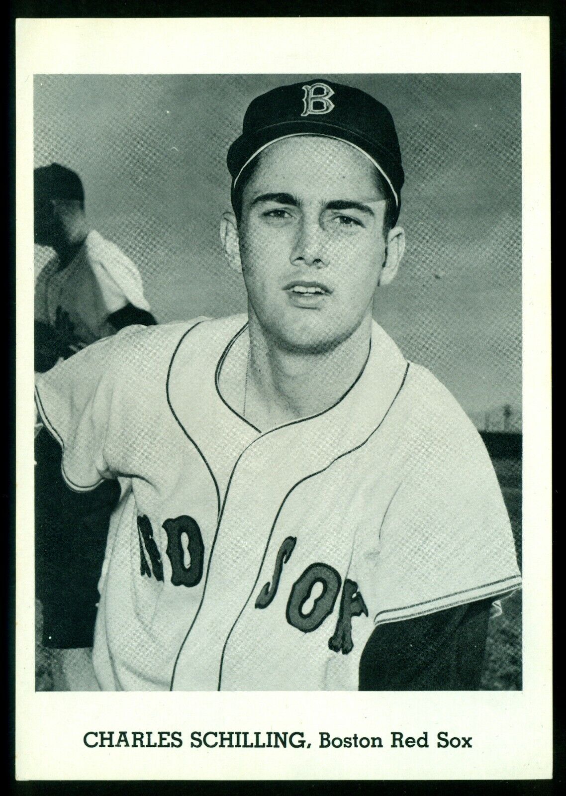 Original 1960's Chuck Schilling BOSTON RED SOX Team Issue B&W Photo Poster painting #1 sz 5X7