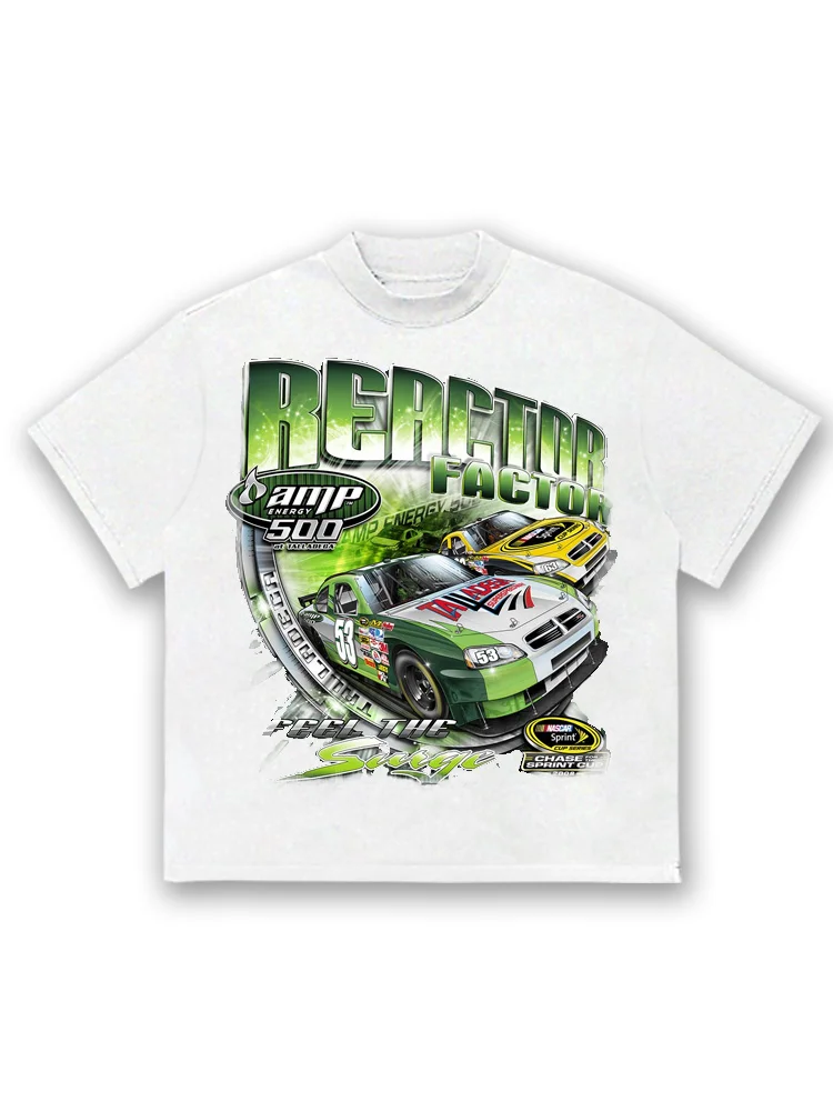 Racing Mission Racing American Retro Pattern Short Sleeve T-shirt