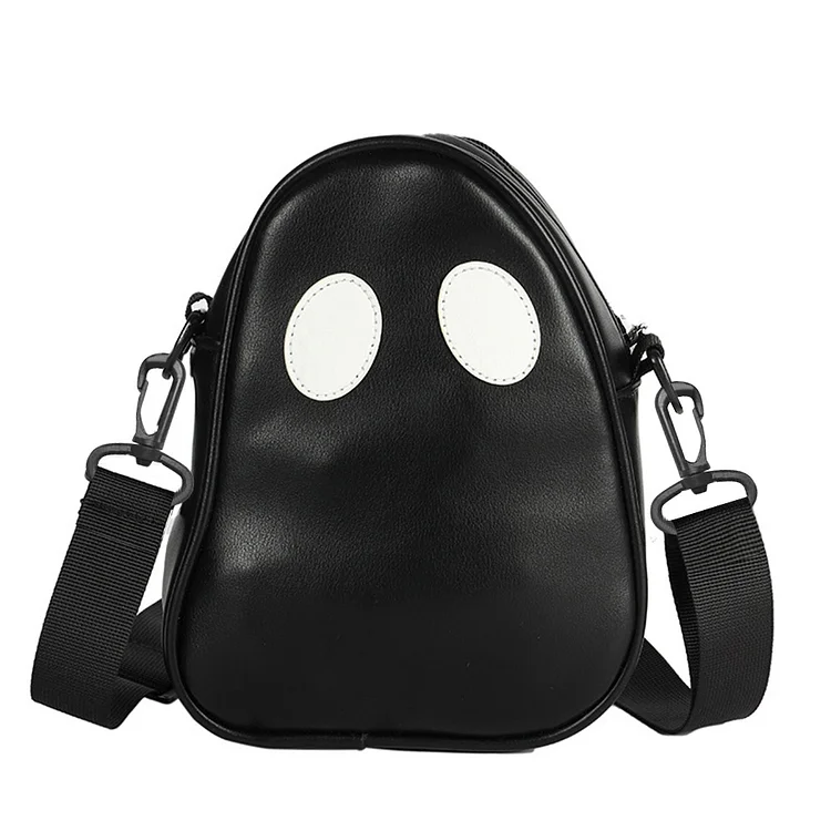 Ghost Funny Leather Shoulder Bag Casual Small Satchel Bags for Travel (Black)